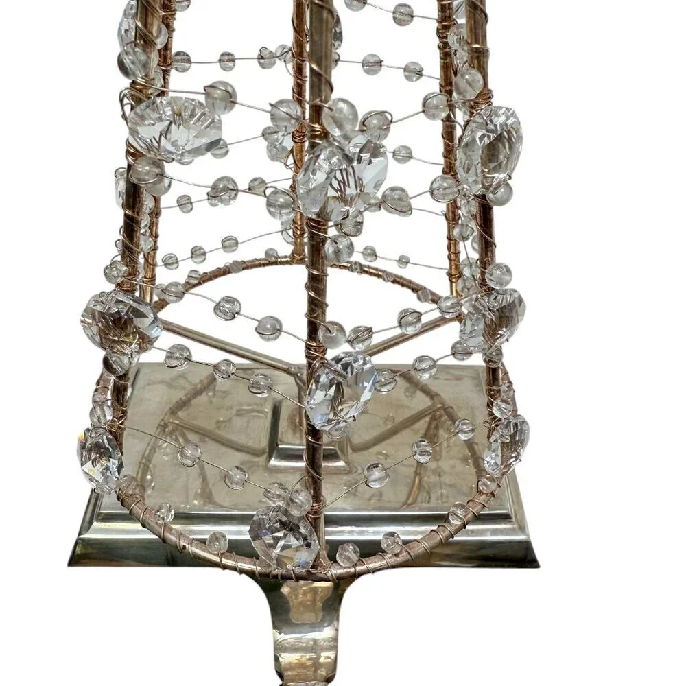 POTTERY BARN Angel Christmas Stocking Holder XL Crystal Metal Holiday Decor